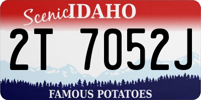 ID license plate 2T7052J