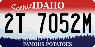 ID license plate 2T7052M