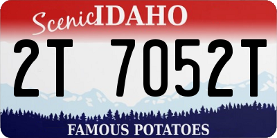 ID license plate 2T7052T