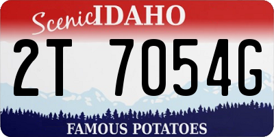 ID license plate 2T7054G