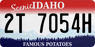ID license plate 2T7054H