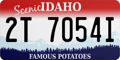 ID license plate 2T7054I