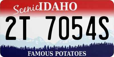 ID license plate 2T7054S