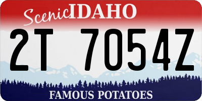 ID license plate 2T7054Z