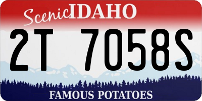 ID license plate 2T7058S