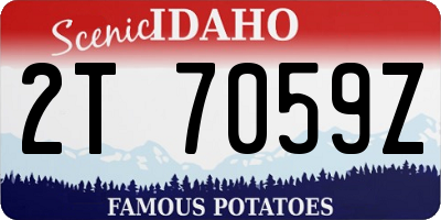 ID license plate 2T7059Z