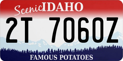 ID license plate 2T7060Z