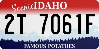 ID license plate 2T7061F