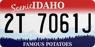 ID license plate 2T7061J