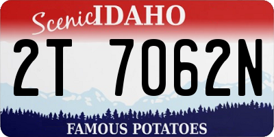 ID license plate 2T7062N