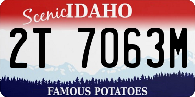 ID license plate 2T7063M