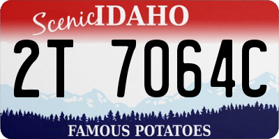 ID license plate 2T7064C