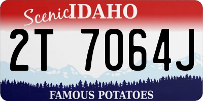 ID license plate 2T7064J