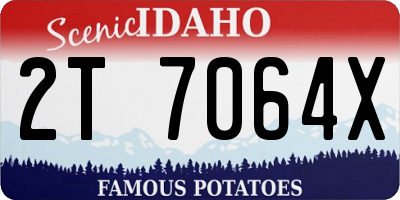ID license plate 2T7064X