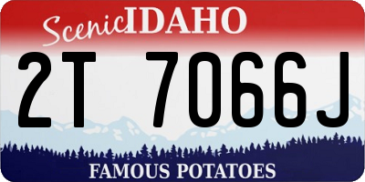 ID license plate 2T7066J