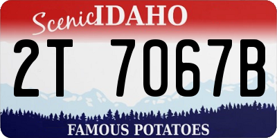 ID license plate 2T7067B