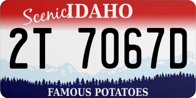 ID license plate 2T7067D