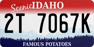 ID license plate 2T7067K