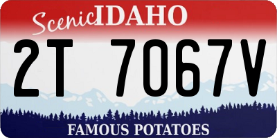 ID license plate 2T7067V