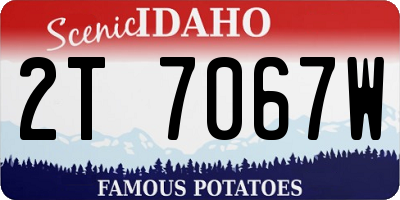 ID license plate 2T7067W