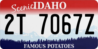 ID license plate 2T7067Z