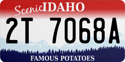 ID license plate 2T7068A