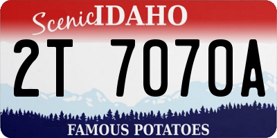 ID license plate 2T7070A