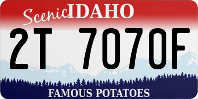 ID license plate 2T7070F