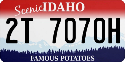 ID license plate 2T7070H