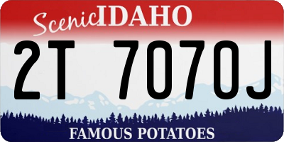 ID license plate 2T7070J
