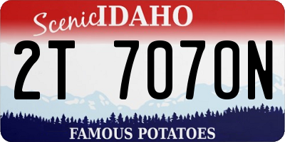 ID license plate 2T7070N