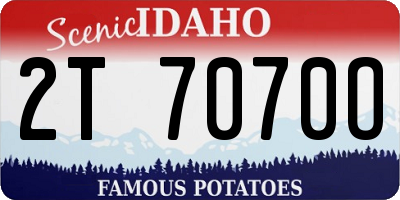 ID license plate 2T7070O