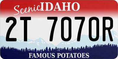 ID license plate 2T7070R