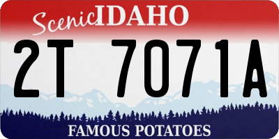 ID license plate 2T7071A