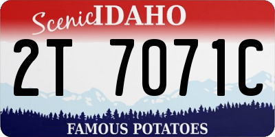 ID license plate 2T7071C