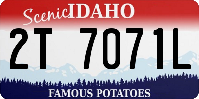 ID license plate 2T7071L