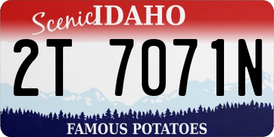 ID license plate 2T7071N