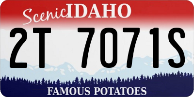 ID license plate 2T7071S