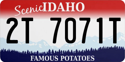 ID license plate 2T7071T