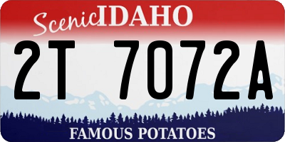 ID license plate 2T7072A