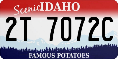 ID license plate 2T7072C