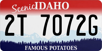 ID license plate 2T7072G