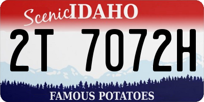 ID license plate 2T7072H