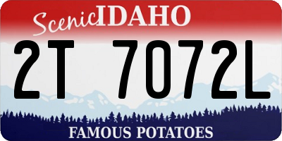 ID license plate 2T7072L