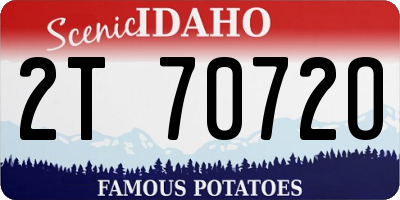 ID license plate 2T7072O