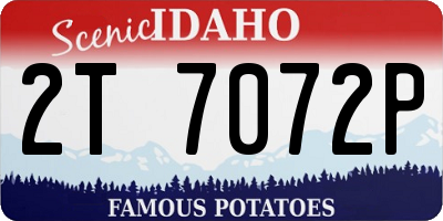 ID license plate 2T7072P