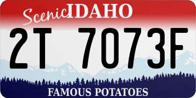ID license plate 2T7073F