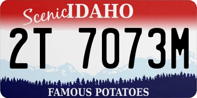 ID license plate 2T7073M