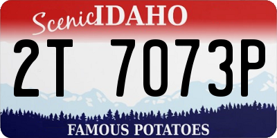 ID license plate 2T7073P