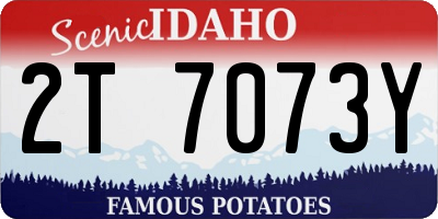 ID license plate 2T7073Y